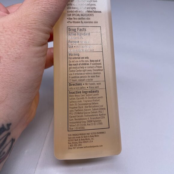 Bath & Body Works Velvet Tuberose Gentle Foaming Hand Soap Discontinued Expired - Picture 6 of 7